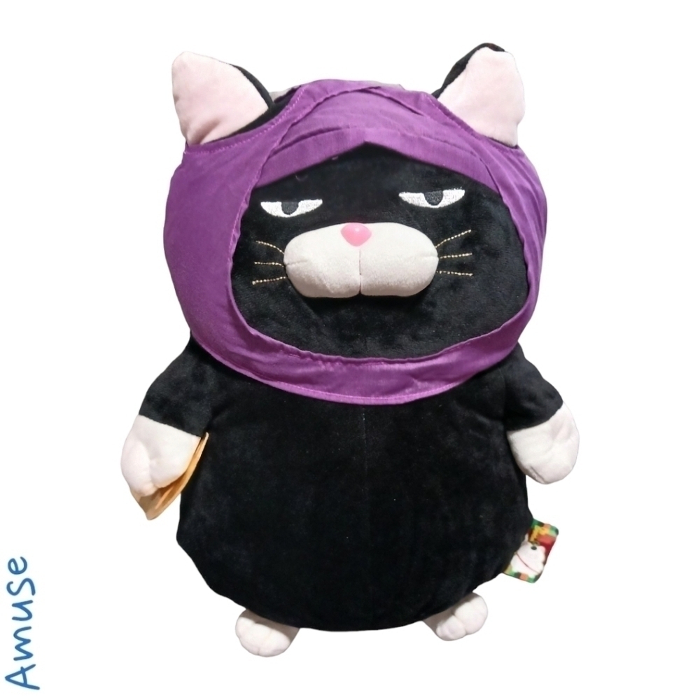 Amuse ninja cat plush blk/purple